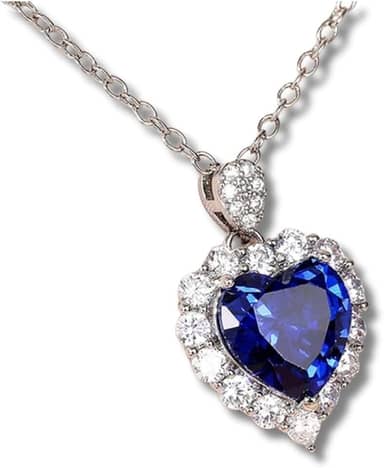 Genérico Coração do Oceano Minimalista e Elegante Cravejado em Zircônias + Bolsa de Veludo