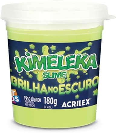 Slime Kimeleca Glow The Dark Brilha - Display Com 6 Acrilex Multicor