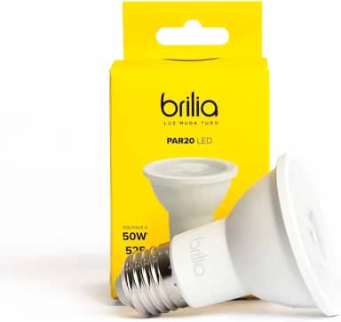 Lâmpada LED PAR20 7W 38° 3000K Quente E27 Brilia
