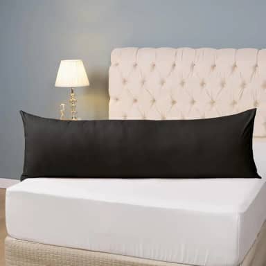 Fronha Para Travesseiro de Corpo Avulsa 1,50m x 0,50m Xuxão Gigante 200 Fios Toque Macio (Preto)