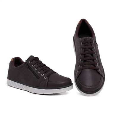 Masculino Sapatênis Casual Social com Zíper e Cadarço Confortável