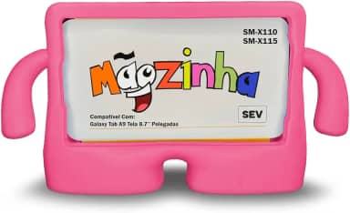 Capa Mãozinha Compatível Com Tablet Galaxy Tab A9 8.7'' X110 X115 - Capinha Infantil Borracha, Anti Impacto (Rosa Pink)