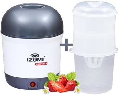 Iogurteira Elétrica Cinza + Dessorador Iogurte Grego Izumi