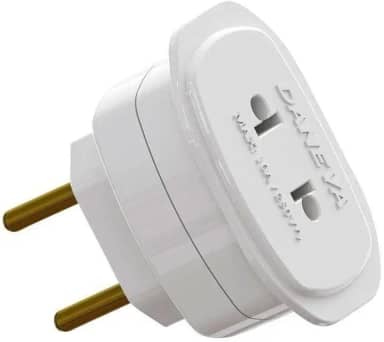 DANEVA - ADAPTADOR UNIVERSAL - 2 PINOS - 10 AMPERES / 250 VOLTS - BRANCO - DN1659