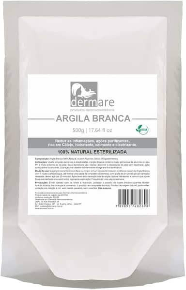 DERMARE Argila Branca Clareadora 500G