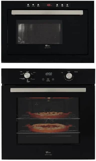 Kit Forno Elétrico Fischer Infinity Embutir 82l Com Air Fryer + Micro-ondas 25l Preto 220v