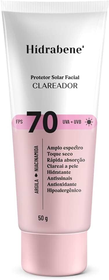 Hidrabene Protetor Solar Facial Clareador FPS70 50g