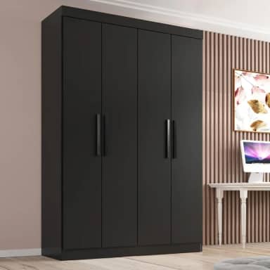 Guarda Roupa Solteiro Lisboa 4 Portas 2 Gav Onix