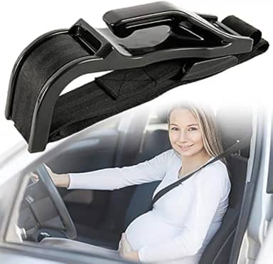 Ajustador de cinto de segurança de carro para gravidez, conforto e segurança para mães grávidas, proteção da barriga, bebê não nascido, mulher grávida, gancho para cinto de segurança (preto)