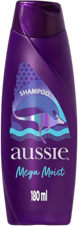 Aussie Mega Moist Óleo de Jojoba e Alga Marinha Australiana Shampoo 180 ml