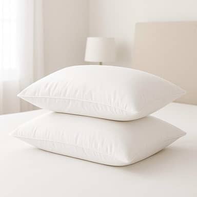 Kit 2 Travesseiros Pena de Ganso Fibras Importada Branco Macio Antialergico Pluma De Ganso Lavavel