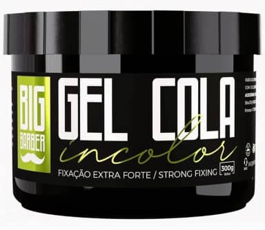 Gel Cola Big Barber 300g - Fixação Extra Forte, Incolor, Modelador de Cabelo Profissional, Longa Duração