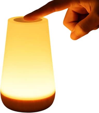 Luminária LED RGB Recarregável USB Touch 10 Cores Portátil para Mesa Cabeceira Escritório Gamer Abajur Leitura