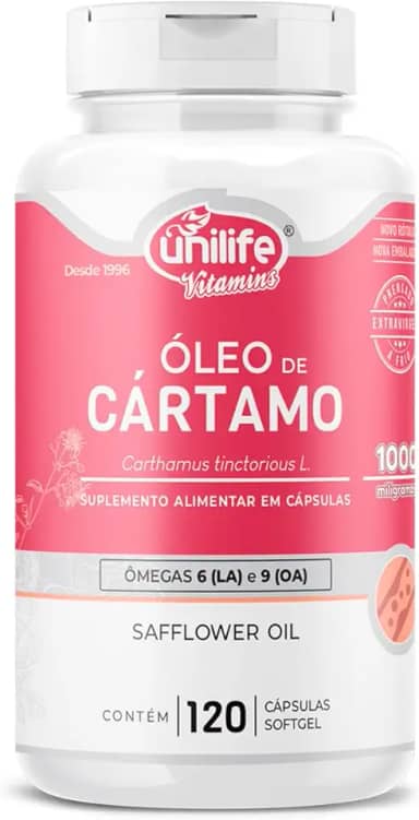 Óleo de Cartamo 1000mg com 120 cápsulas Unilife