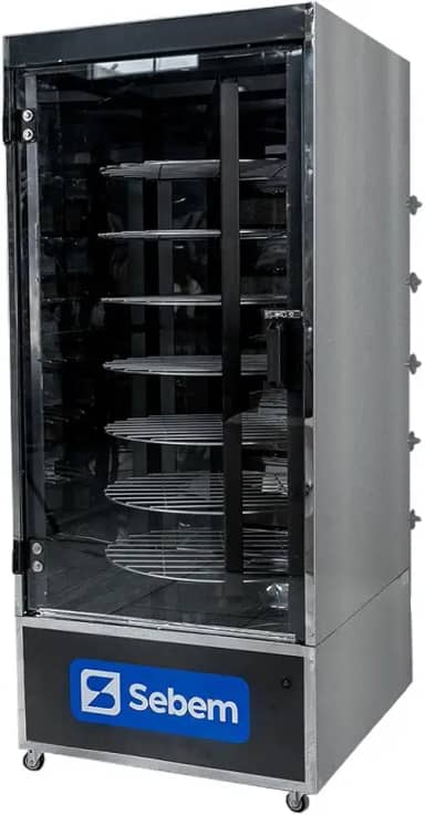 Assador Máquina de Assar Frango e Carnes Frangueira a Gás Giratório 120kg 48 Frangos Sebem