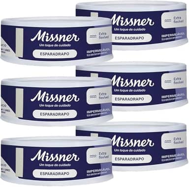 Esparadrapo Tape Impermeável Extra Flexível Branco 1,2 cm x 4,5 m - Kit com 6 Unidades