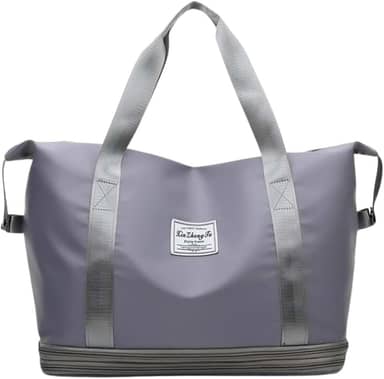 Bolsa Mala de viagem academia dobrável de grande capacidade portátil leve impermeável tecido Oxford bolsa esportiva À Prova D'Agua Multiuso de separação seca e molhada (CINZA)