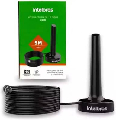 Antena Interna TV Digital Intelbras AL2031 + Cabo 5m UHF/HDTV