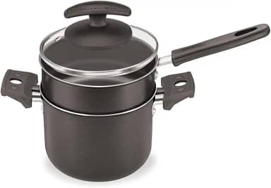 Alumínio Fortaleza 610012 Cuscuzeiro/Caldeirão 12 C/Tpa Vidro, Preto