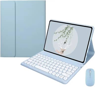Teclado Redondo Para Tab S6 Lite 10.4 Pol Com Capa + Mouse