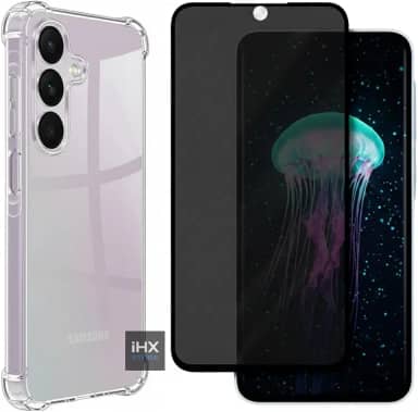 [KIT] Capa Capinha Anti-Impacto Premium Transparente + Película de Cerâmica 9D ou Privacidade 3D para Samsung Galaxy A55 (Capa + Película de Privacidade 3D)