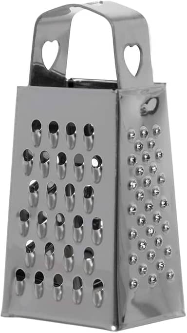 Mimo Style Ralador em Inox, 4 Faces, Feito Inteiramente de Aço Inoxidável, Lâminas Afiadas, Ergonomicamente Projetado, Ideal Para Queijo Parmesão, Vegetais, Gengibre, entre outros alimentos
