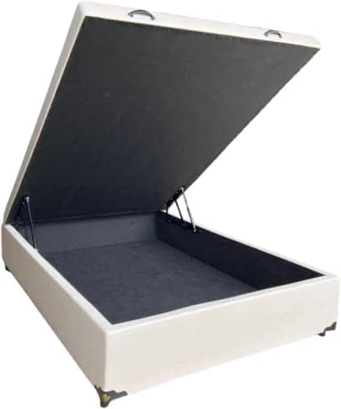 Cama Box Baú Casal Sintético Bege Com Pistão A Gás - Imperium do Sono