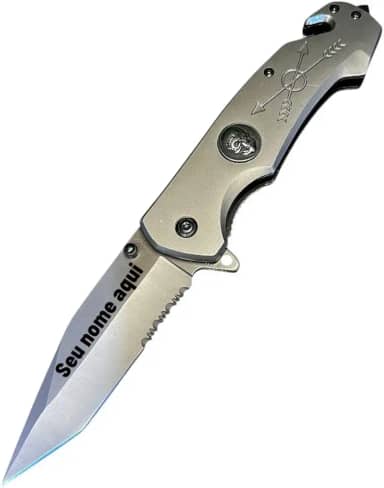 Canivete Tático Semiautomático Personalizado com seu nome