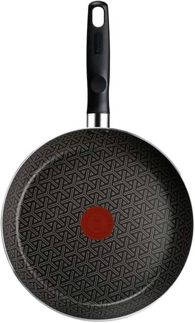 Frigideira Rochedo Robusta Grafite 24cm com Antiaderente Resist 3X, Reforçado com Partículas Minerais, Alta Espessura, Base Limpa Fácil e Thermo-Sinal