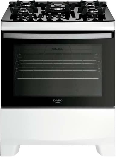 Fogão 5 Bocas Dako Supreme Glass Mesa De Vidro Branco Bivolt