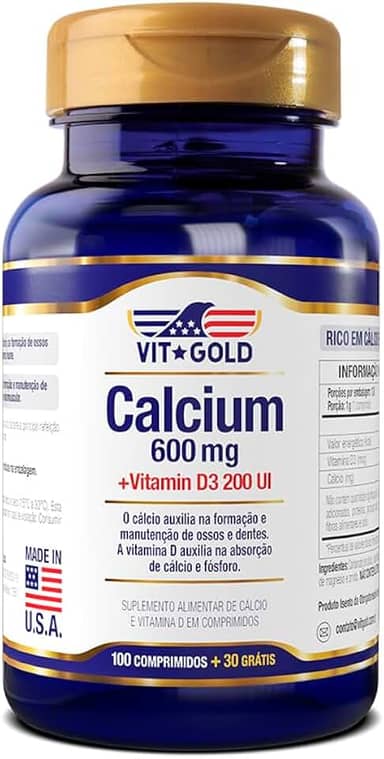 Calcium 600mg + Vit. D3 c/ 100 comprimidos + 30