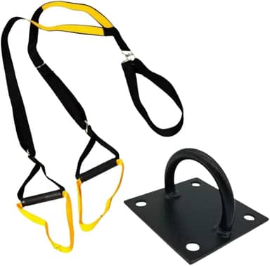 KIT Fita para Treino Suspenso tipo TRX Cross fit Pilates Yoga Fisioterapia Funcional Musculação Exercícios Saude + Suporte Sem Giro