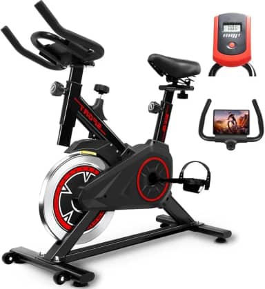 Bicicleta Ergométrica de Spinning, Monitor Digital LCD, Suporte para Tablet, Ajuste de Intensidade
