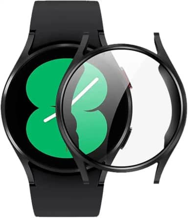 Kit Capa Case Bumper Preto Com Película 9D Para Galaxy Watch 4 40mm - Jodda