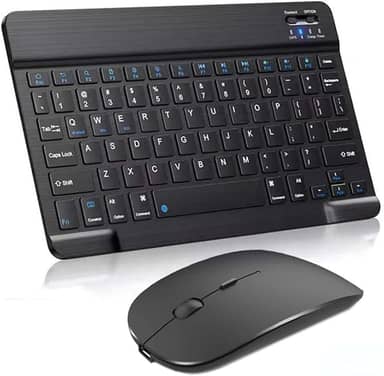 ABNT2 Mini teclado Bluetooth portátil universal, para Android IOS Tablet Windows, resposta mais rápida, sensível e experiência de digitação confortável e silenciosa. (Conjunto Preto)