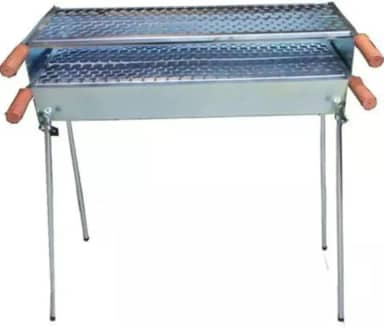 Churrasqueira Espetinho Dupla Galvanizada Desmontavel Carvão casa empresa churrasco espeto