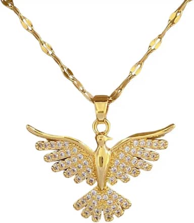 Colar Feminino 'Exuberant Majesty' em Aço Inoxidável com Zircônias – Semijoia de Luxo – Inspiração Mitológica e Elegância Atemporal – Unissex – Acompanha Bolsa de Veludo