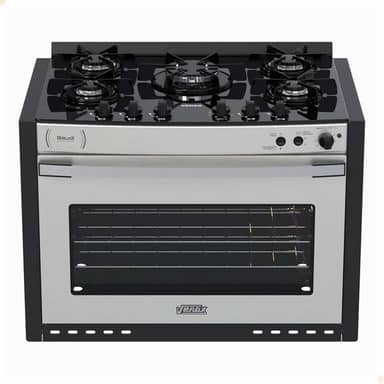 Fogao de Embutir 5 Bocas Venax Gaudi Platinum Vitreo Inox Gas GLP 220 V