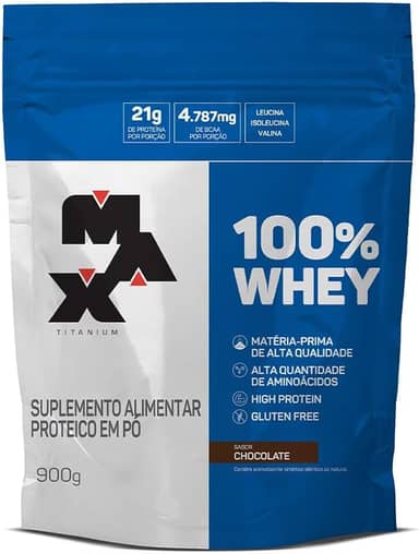 Max Titanium 100% Whey - 900G Refil Chocolate -