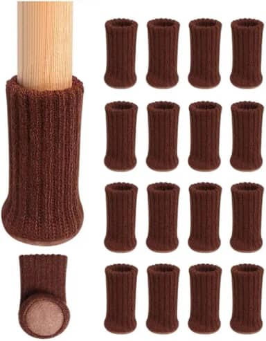 16 PCS Meias para Pernas de Cadeira Protetores Piso Móveis Tricô Alta Resiliência com Almofadas Feltro Conjunto Capa -Deslizante Mesa Escrivaninha Arm