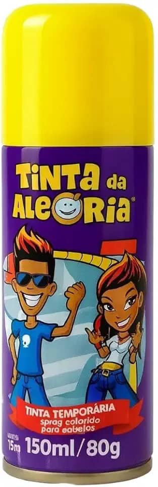 Tinta Spray Para Pintar Cabelo 120 Ml Para Festas E Comemorações (Amarelo)