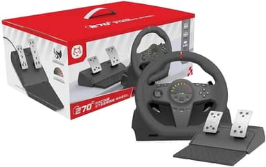 Volante Gamer Com Pedal Para PS4 PS3 Xbox Series One Switch Computador PC Preto