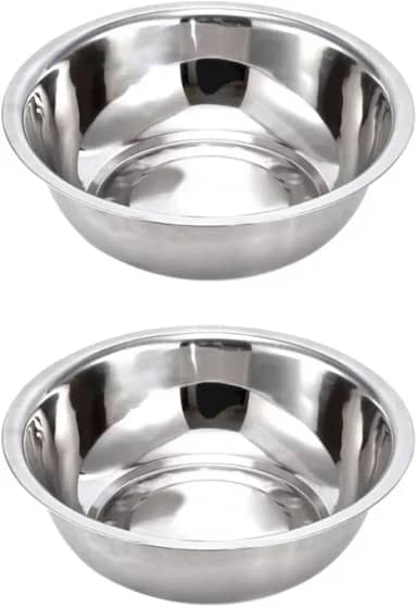 Vasilha Comedouro pote tigela inox para cães e gatos pet cachorro (2un de 17cm)