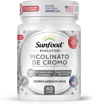 PICOLINATO DE CROMO 500MG 60 CAPSULAS SUNFOOD EVOLUTION