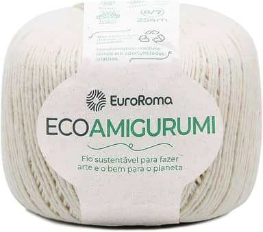 Linha para Crochê, Ecoamigurumi, Cru, 8/7 Fios, 160 grs, 254 mts, Euroroma