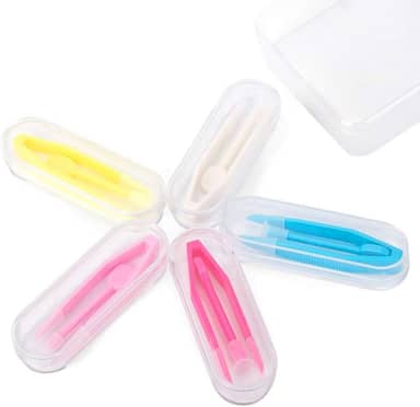 5 peças de mini ferramenta de inserção e remoção de lentes de contato de plástico para viagem, conjunto de ferramentas para lentes de contato (enchimento/removedor + pinça com ponta macia) (cor-III)