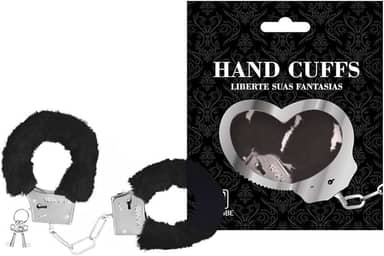 Algema Metal Fantasia Profissional Aço e Corrente Cromada Revestida em Pelúcia