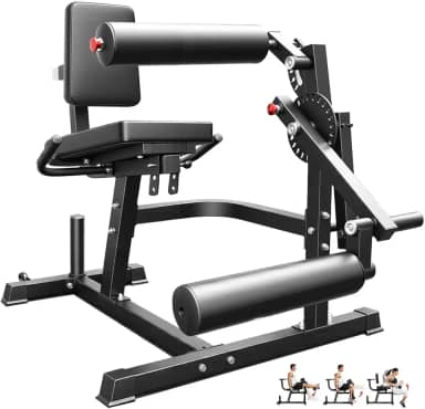 Preto, Mesa Flexora, Cadeira Extensora, Equipado com um Seletor Circular de 24 Bits, Inclui Componentes para Armazenar Anilhas de Barra, Multifuncional e Ajustável, 110*97*100 cm