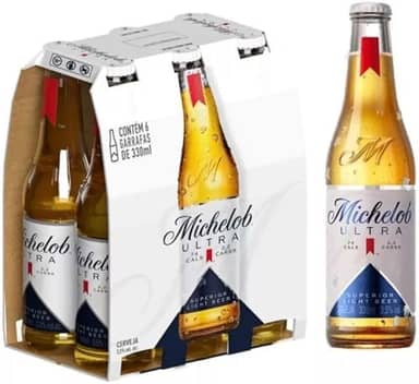 AMBEV Cerveja Michelob Ultra Long Neck 330ml - Baixo em Calorias - Pack com 6 Unidades