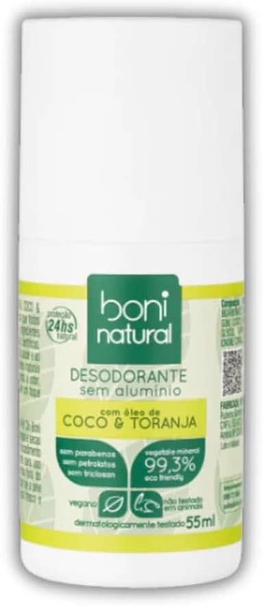 Desodorantes Roll-On Coco e Toranja 55ml - Boni Natural